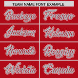 Custom Red Silver Personalized Color Block Authentic Baseball Jersey