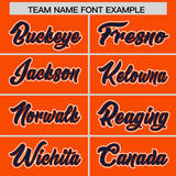 Custom Orange Navy Personalized Color Block Authentic Baseball Jersey