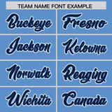 Custom Light Blue Navy Personalized Color Block Authentic Baseball Jersey