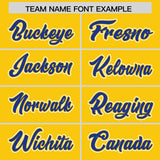 Custom Gold Royal Personalized Color Block Authentic Baseball Jersey