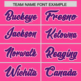 Custom Pink Purple Personalized Color Block Authentic Baseball Jersey