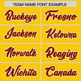 Custom Gold Crimson Personalized Color Block Authentic Baseball Jersey
