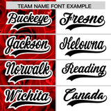 Custom Red White Split Rose Print Authentic Baseball Jersey