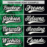 Custom Kelly Green Black Split Rose Print Authentic Baseball Jersey