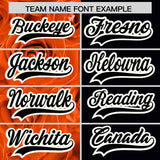 Custom Orange Black Split Rose Print Authentic Baseball Jersey