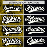 Custom Old Gold Black Split Rose Print Authentic Baseball Jersey