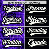Custom Purple Black Split Rose Print Authentic Baseball Jersey