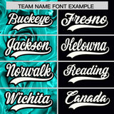 Custom Bright Green Black Split Rose Print Authentic Baseball Jersey