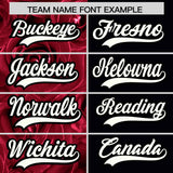 Custom Crimson Black Split Rose Print Authentic Baseball Jersey