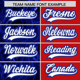 Custom Royal Red Split Rose Print Authentic Baseball Jersey