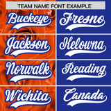 Custom Orange Royal Split Rose Print Authentic Baseball Jersey
