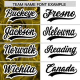 Custom Old Gold White Split Rose Print Authentic Baseball Jersey