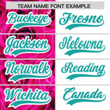 Custom Pink White Split Rose Print Authentic Baseball Jersey
