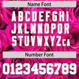 Custom Pink Silver Split Rose Print Authentic Baseball Jersey