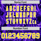 Custom Purple Gold Split Rose Print Authentic Baseball Jersey