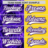 Custom Purple Gold Split Rose Print Authentic Baseball Jersey