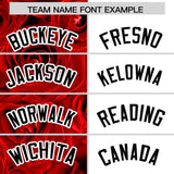 Custom Red White Split Rose Print Authentic Baseball Jersey