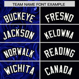 Custom Royal Black Split Rose Print Authentic Baseball Jersey