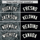 Custom Silver Black Split Rose Print Authentic Baseball Jersey