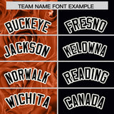 Custom Texas Orange Black Split Rose Print Authentic Baseball Jersey