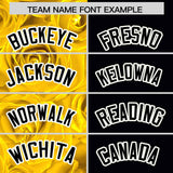 Custom Gold Black Split Rose Print Authentic Baseball Jersey