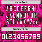 Custom Pink Black Split Rose Print Authentic Baseball Jersey