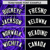 Custom Purple Black Split Rose Print Authentic Baseball Jersey