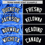 Custom Powder Blue Black Split Rose Print Authentic Baseball Jersey