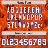 Custom Orange Royal Split Rose Print Authentic Baseball Jersey