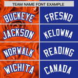 Custom Orange Royal Split Rose Print Authentic Baseball Jersey