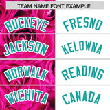 Custom Pink White Split Rose Print Authentic Baseball Jersey