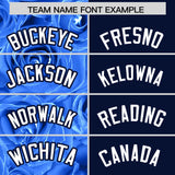 Custom Powder Blue Navy Split Rose Print Authentic Baseball Jersey
