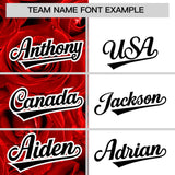 Custom Red White Split Rose Print Authentic Baseball Jersey