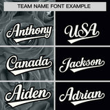Custom Silver Black Split Rose Print Authentic Baseball Jersey