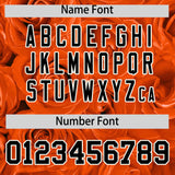 Custom Orange Black Split Rose Print Authentic Baseball Jersey