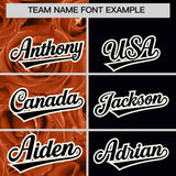 Custom Texas Orange Black Split Rose Print Authentic Baseball Jersey