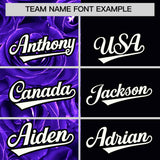 Custom Purple Black Split Rose Print Authentic Baseball Jersey