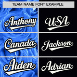 Custom Powder Blue Black Split Rose Print Authentic Baseball Jersey