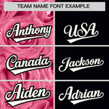 Custom Light Pink Black Split Rose Print Authentic Baseball Jersey