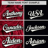 Custom Crimson Black Split Rose Print Authentic Baseball Jersey