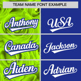 Custom Neon Green Royal Split Rose Print Authentic Baseball Jersey