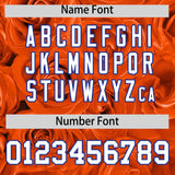 Custom Orange Royal Split Rose Print Authentic Baseball Jersey