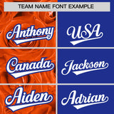 Custom Orange Royal Split Rose Print Authentic Baseball Jersey