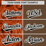 Custom Texas Orange Light Brown Split Rose Print Authentic Baseball Jersey