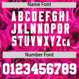 Custom Pink Silver Split Rose Print Authentic Baseball Jersey