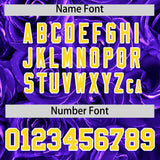 Custom Purple Gold Split Rose Print Authentic Baseball Jersey