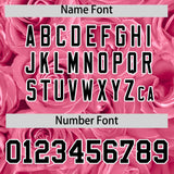 Custom Light Pink White Split Rose Print Authentic Baseball Jersey