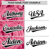 Custom Light Pink White Split Rose Print Authentic Baseball Jersey