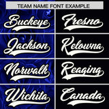 Custom Royal Black Split Rose Print Authentic Baseball Jersey