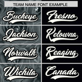 Custom Silver Black Split Rose Print Authentic Baseball Jersey